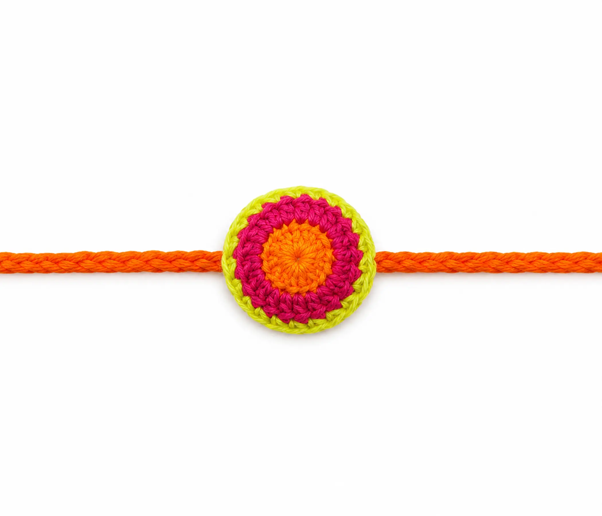Sunburst Circular Handcrafted Crochet Rakhi for Raksha Bandhan